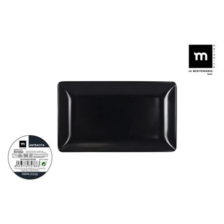 BANDEJA MELAMINA MATE NEGRO 25X12X2CM LA MEDITERRANEA - BY07032377462