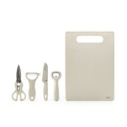 SET 4 UTENSILIOS COCINA +TABLA DE CORTE Y CON SOPORTE QUTTIN - BQ01019980341