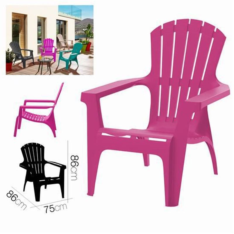 SILLA DE JARDIN PLASTICA DOLOMITI 75X86X86 ROSA - 10001F