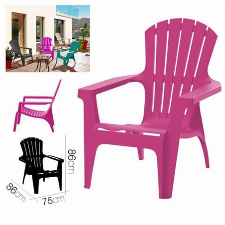 SILLA DE JARDIN PLASTICA DOLOMITI 75X86X86 ROSA - 10001F