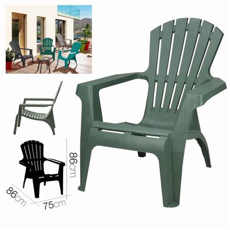 SILLA DE JARDIN PLASTICA DOLOMITI 75X86X86 OLIVA - 30008