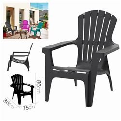 SILLA DE JARDIN PLASTICA DOLOMITI 75X86X86 ANTRACITA - 24667