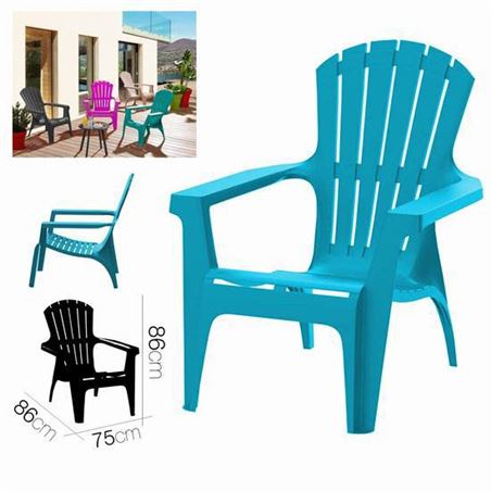 SILLA DE JARDIN PLASTICA DOLOMITI 75X86X86 AZUL - 24653