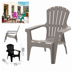 SILLA DE JARDIN PLASTICA DOLOMITI 75X86X86 TOPO - 24654F