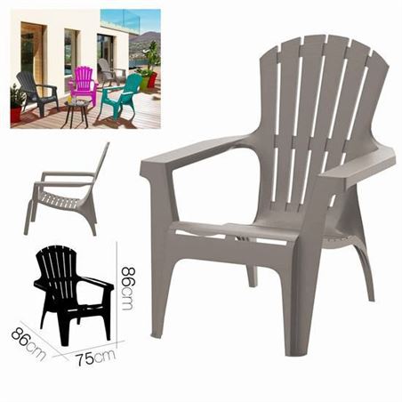 SILLA DE JARDIN PLASTICA DOLOMITI 75X86X86 TOPO - 24654F