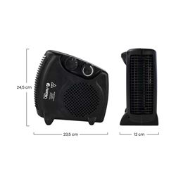 CALEFACTOR VERTICAL/HORIZONTAL NEGRO 2000W RAYDAN - 26047 2