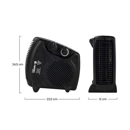 CALEFACTOR VERTICAL/HORIZONTAL NEGRO 2000W RAYDAN - 26047-1