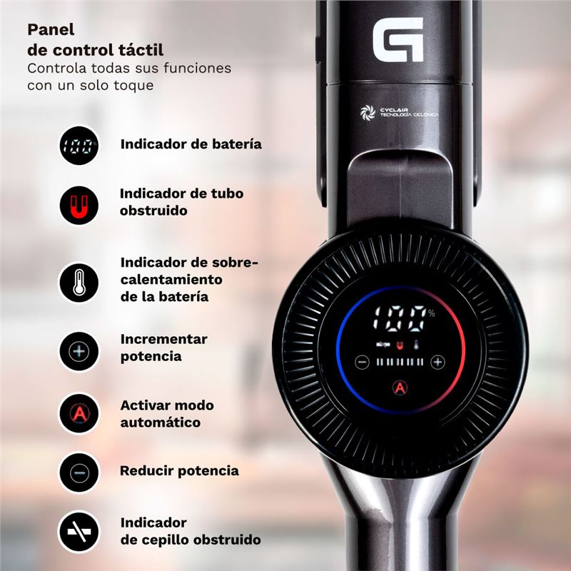 ASPIRADORA SIN CABLE 350W 28KPA Y DEPOSITO DE VACIADO GRUNKEL - ASP-N28ST-1