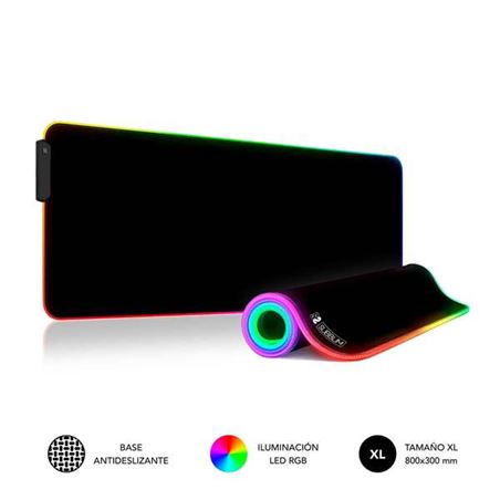 ALFOMBRILLA GAMING EXTRA GRANDE 800X300X4MM NEGRA CON RGB SUBBLIM - SUBMP-02RGB01