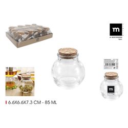 TARRITO VIDRIO TAPON CORCHO 85ML LA MEDITERRANEA - BE03030476405-2