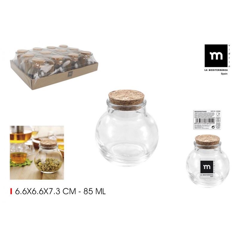 TARRITO VIDRIO TAPON CORCHO 85ML LA MEDITERRANEA - BE03030476405-2