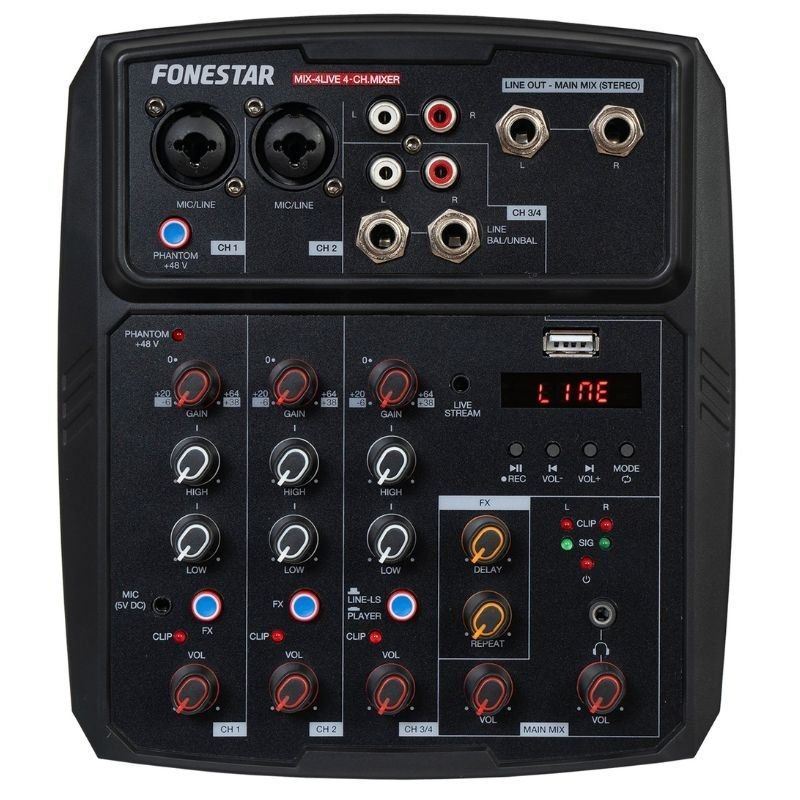 MESA DE MEZCLAS FONESTAR MIX-4LIVE - MIX-4LIVE