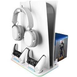 SOPORTE MULTIFUNCION RGB PARA PS5 MARS GAMING MPS5-B2 BLANCO - MPS5B2