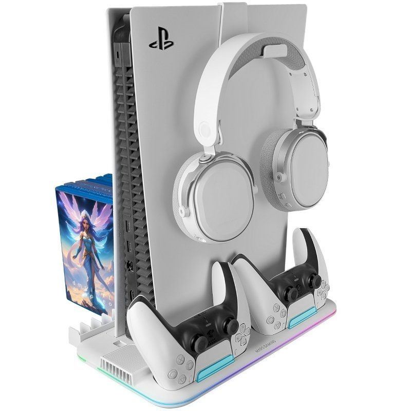 SOPORTE MULTIFUNCION RGB PARA PS5 MARS GAMING MPS5-B2 BLANCO - MPS5B2-3