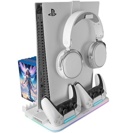 SOPORTE MULTIFUNCION RGB PARA PS5 MARS GAMING MPS5-B2 BLANCO - MPS5B2-3