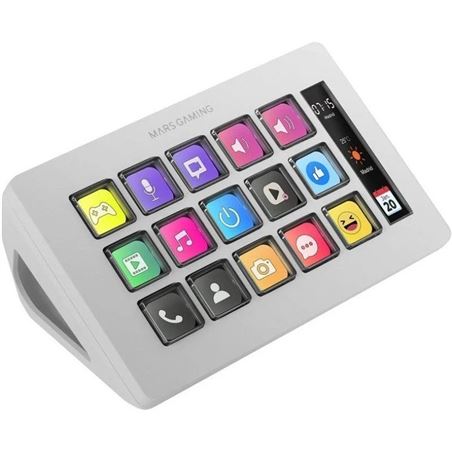 STREAM DECK SLIM MARS GAMING MSD-ONE | 15 TECLAS LCD | BLANCO - MSDONEW