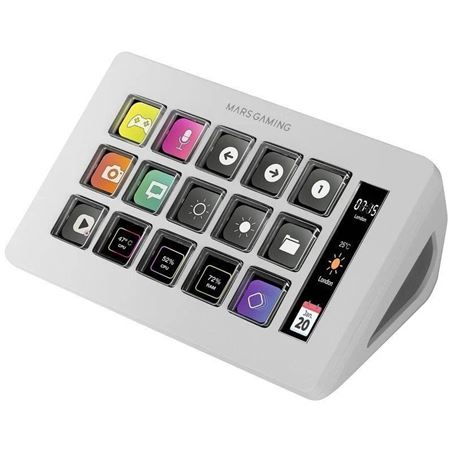 STREAM DECK SLIM MARS GAMING MSD-ONE | 15 TECLAS LCD | BLANCO - MSDONEW-2