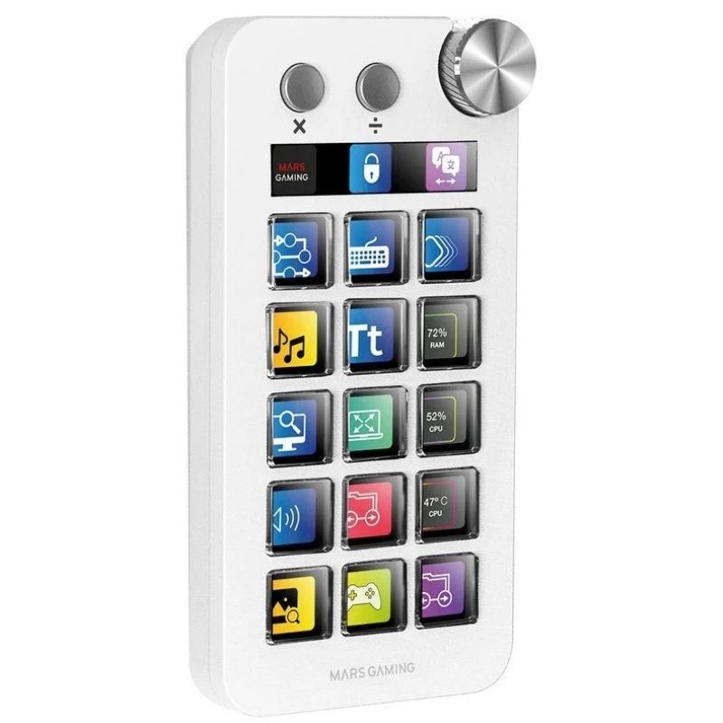 STREAM DECK MARS GAMING MSD-NEO | 15 TECLAS LCD | 1 RUEDA | 2 BOTONES - MSDNEOW