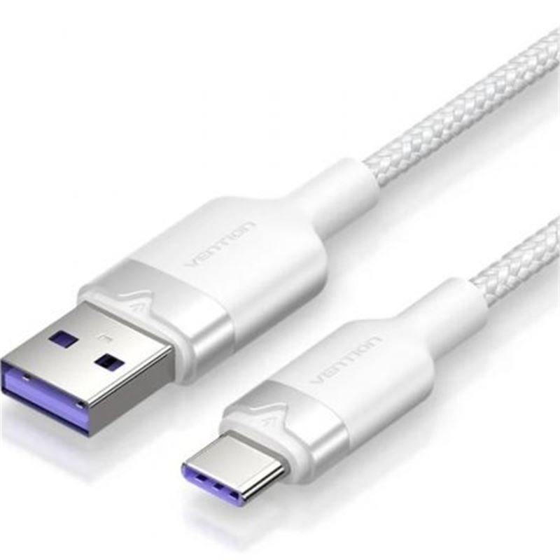 CABLE USB 2.0 TIPO C 2M | HASTA 100W | 480MBPS | BLANCO VENTION - CTOWH