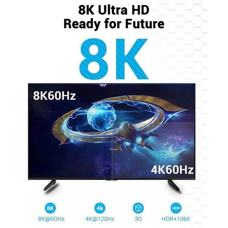 CABLE HDMI 2.1 8K 1.5M NEGRO VENTION - AANBG-2