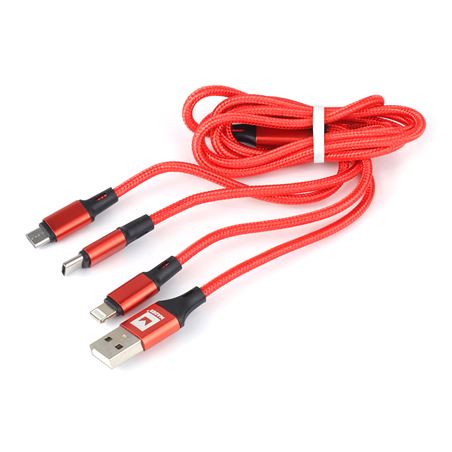 CABLE 3EN1 USBC, USBA, LIGHTNING 1.2M MADER - 73819