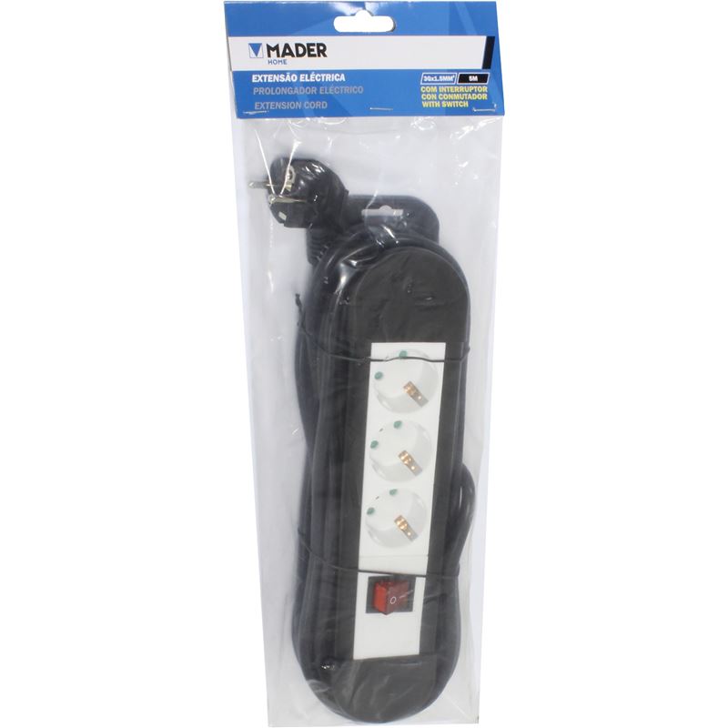 BASE MULTIPLE 3 TOMAS CON INTERRUPTOR MADER - 68006-1