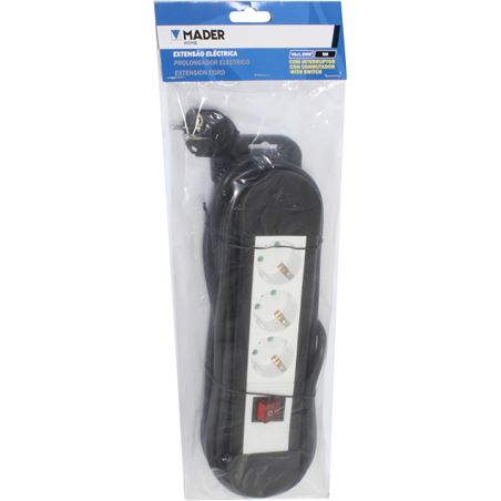 BASE MULTIPLE 3 TOMAS CON INTERRUPTOR MADER - 68006-1