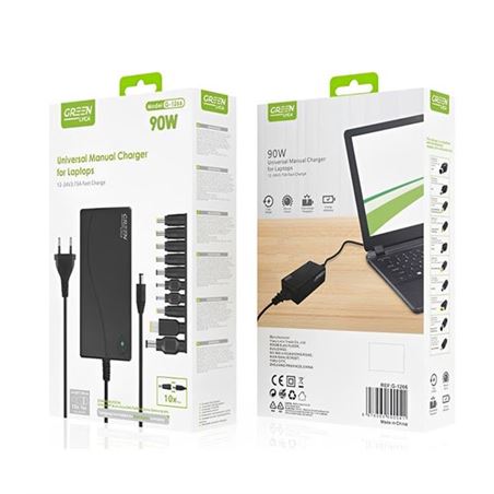 CARGADOR UNIVERSAL CON 10 PUNTAS MAX 90W G-1266 GREEN LYCA - G-1266-1