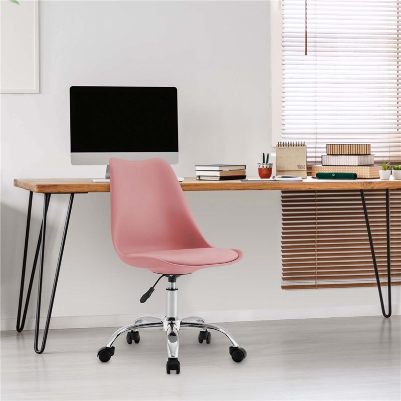 SILLA DE ESCRITORIO CON RUEDAS 91X47X58CM ROSA - 80036-2