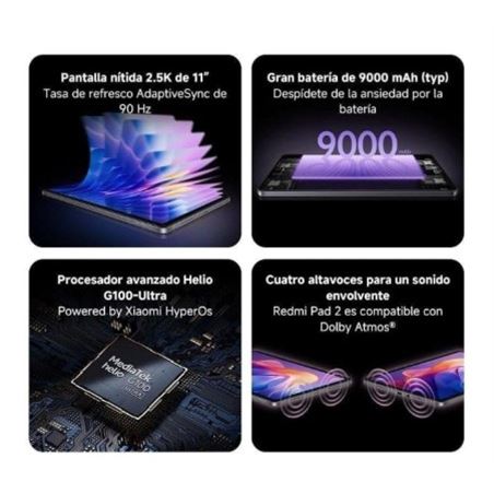 TABLET XIAOMI REDMI PAD 2 11" | 4GB | 256GB | WIFI | VERDE - VHU7190EU-4