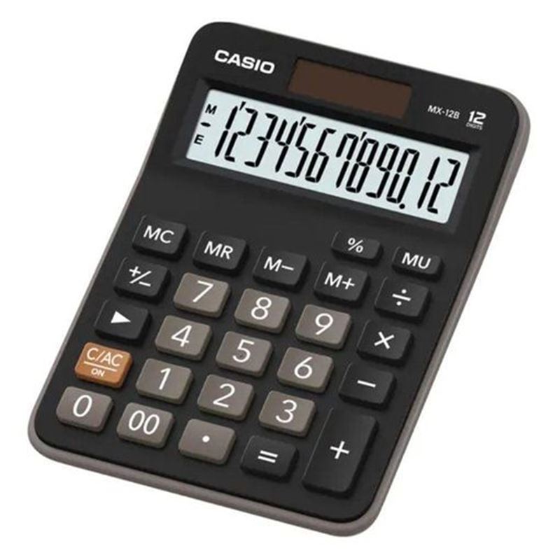CALCULADORA ESCRITORIO PEQUEÑA 12 DIGITOS NEGRA MX-12B CASIO - MX-12B-B-EC