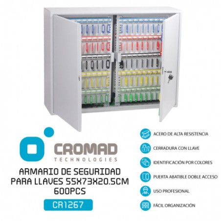 ARMARIO DE SEGURIDAD PARA LLAVES 55X73X20.5CM 600PCS CROMAD