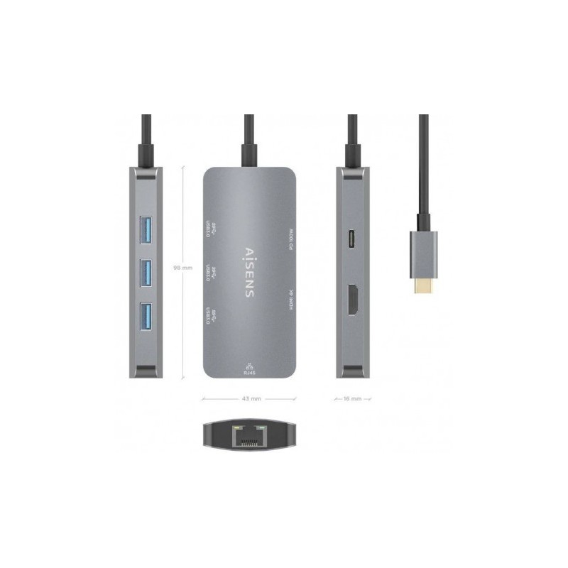 DOCKING HUB USB TIPO-C ASUC-6P019-GR...