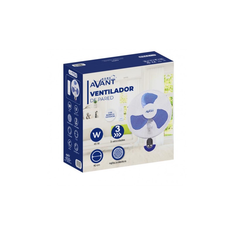 VENTILADOR DE PARED 40CM 45W CON...