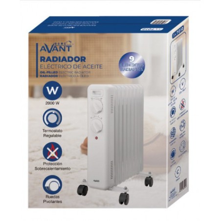 RADIADOR DE ACEITE 9 ELEMENTOS 2000W - ALTURA 45CM AVANT