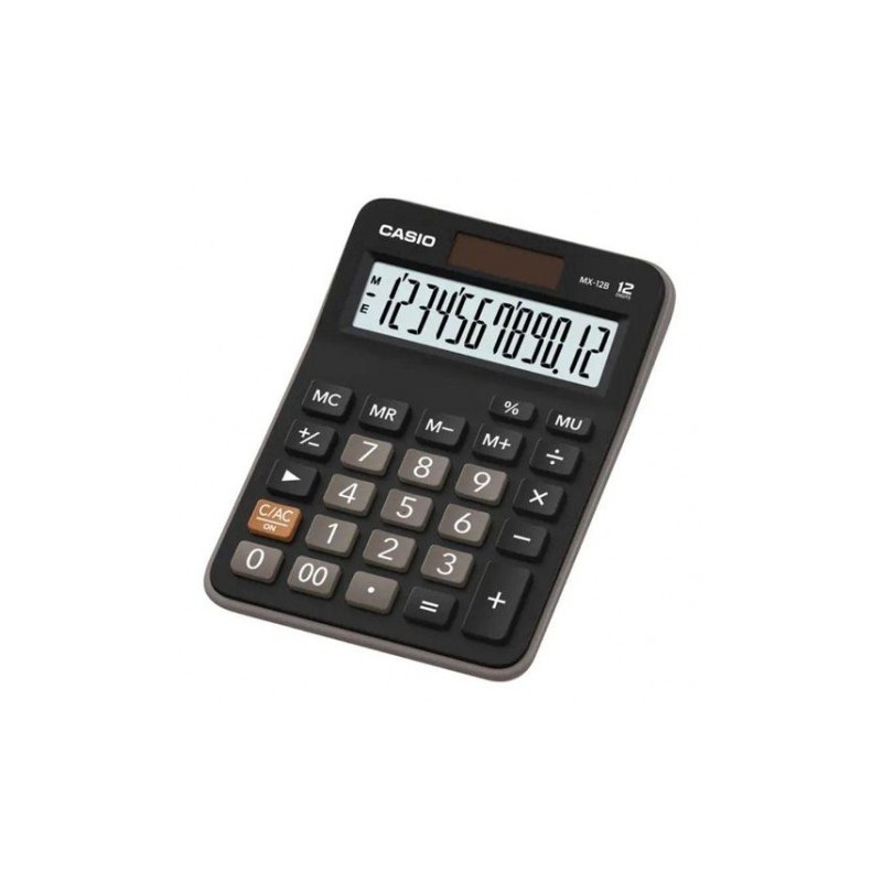 CALCULADORA ESCRITORIO PEQUEÑA 12 DIGITOS NEGRA MX-12B CASIO