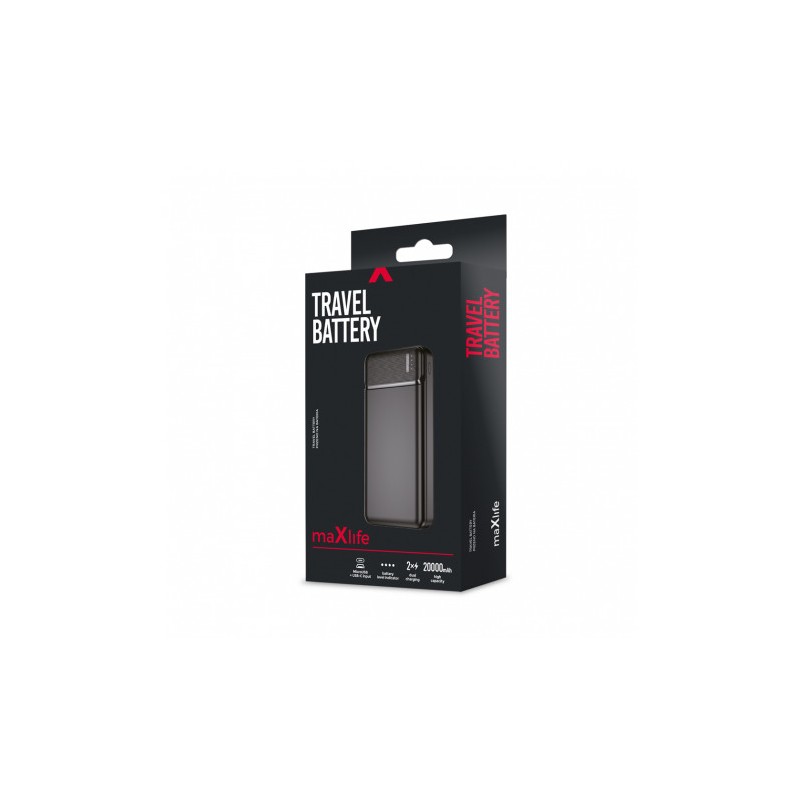 POWERBANK 20000MAH MXPB-01 NEGRO MAXLIFE