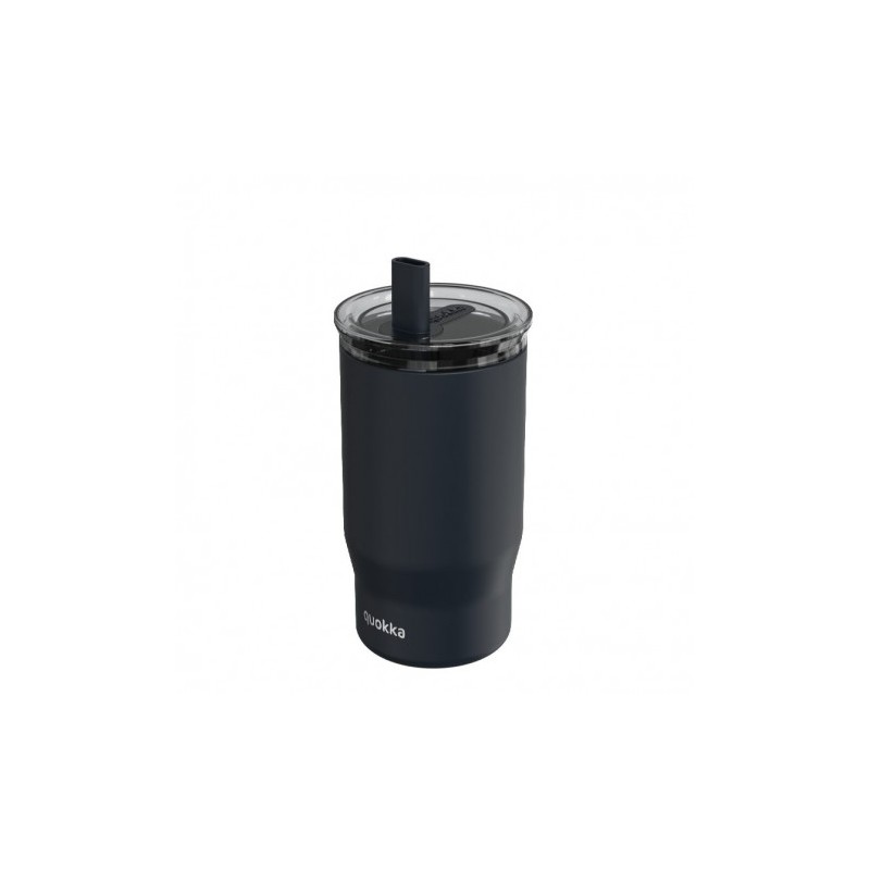TAZA TERMO ACERO INOXIDABLE CON CAÑITA MIST BLACK QUOKKA