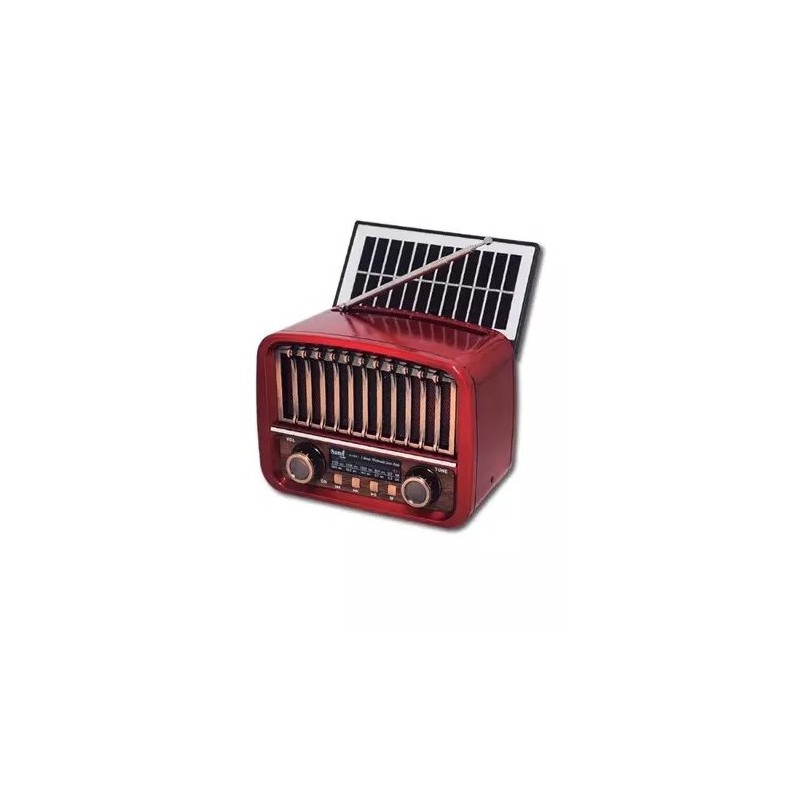 RADIO VINTAGE SOLAR CON BATERIA RS11854RED SAMI