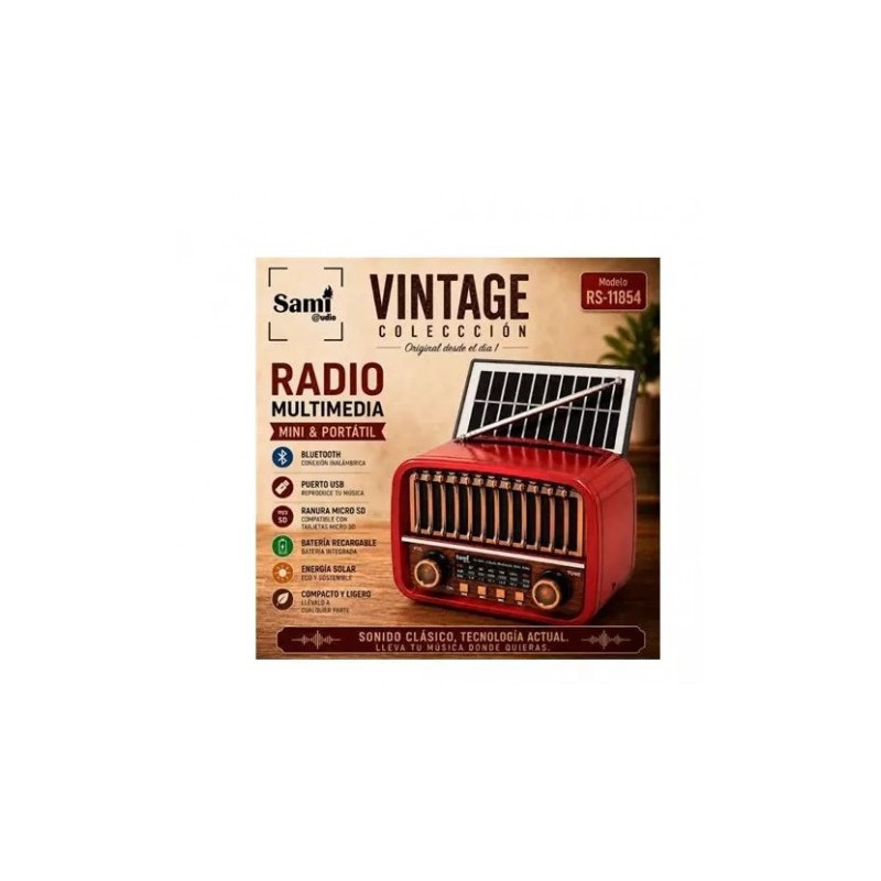 RADIO VINTAGE SOLAR CON BATERIA...