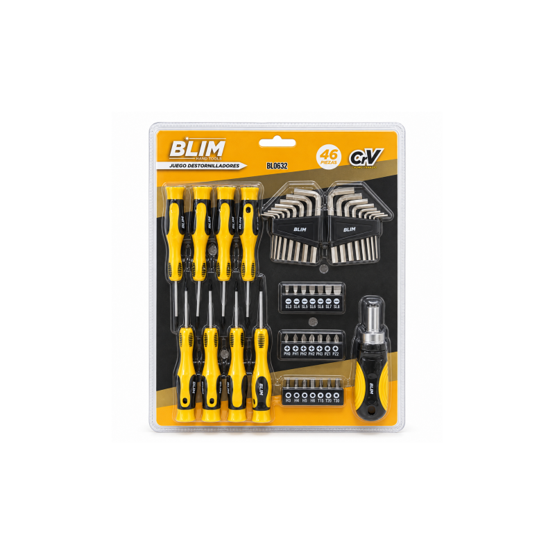 JUEGO 46 PIEZAS DESTORNILLADORES BLIM
