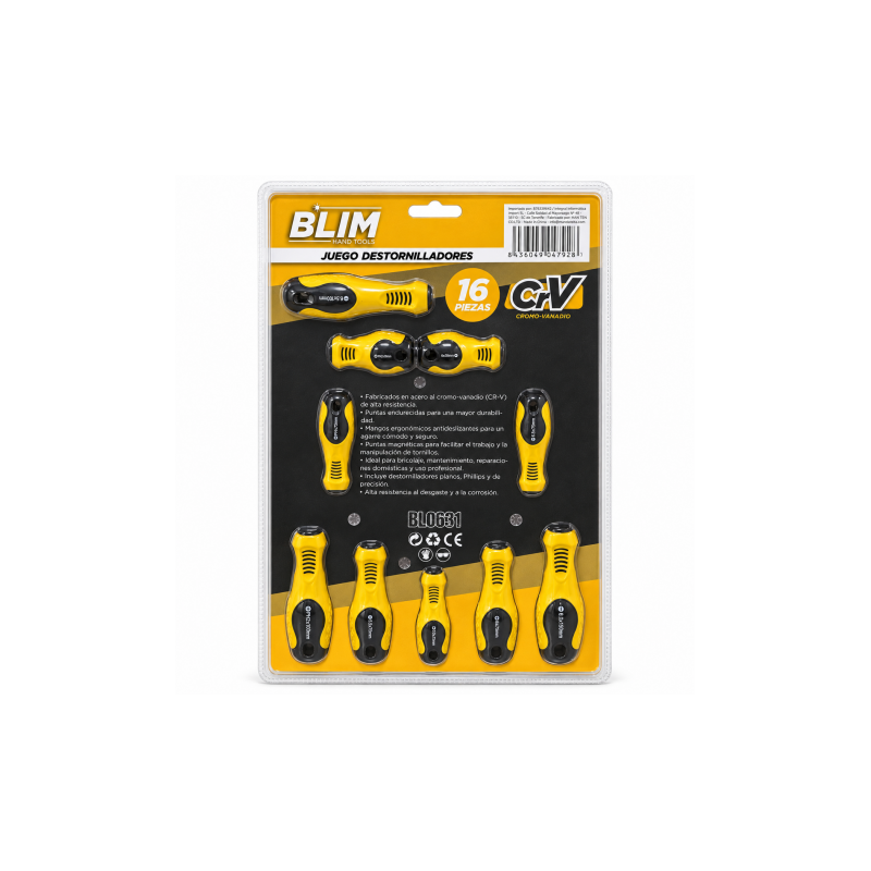 JUEGO 16 PIEZAS DESTORNILLADORES BLIM