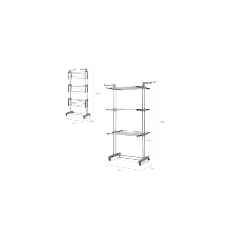 TENDEDERO VERTICAL CON RUEDAS 24 BARRAS 40KG INNOVAGOODS