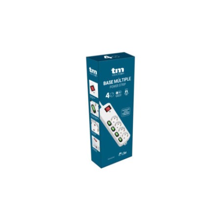 BASE MULTIPLE 4 ENCHUFES CON INTERRUPTORES