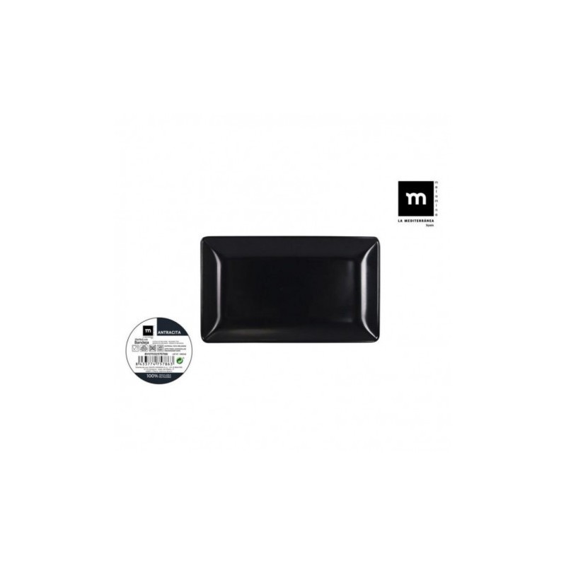 BANDEJA MELAMINA MATE NEGRO 25X12X2CM LA MEDITERRANEA