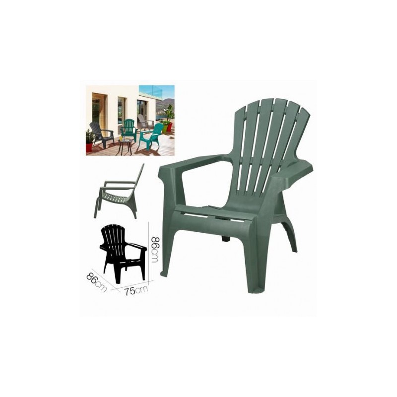 SILLA DE JARDIN PLASTICA DOLOMITI 75X86X86 OLIVA