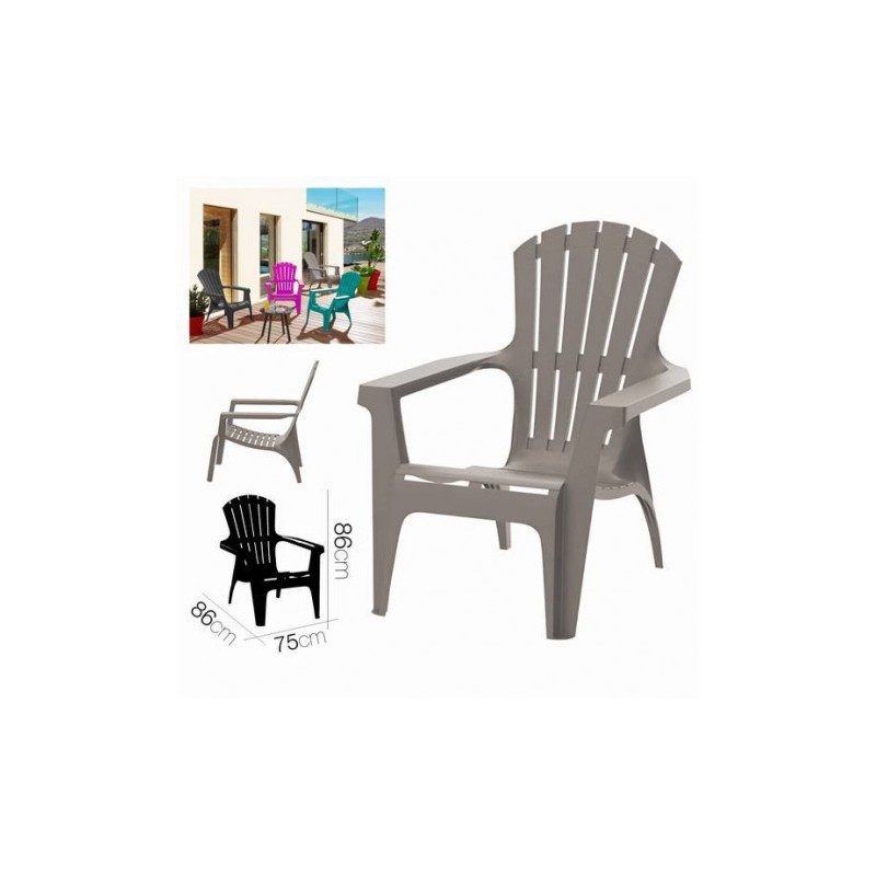 SILLA DE JARDIN PLASTICA DOLOMITI 75X86X86 TOPO