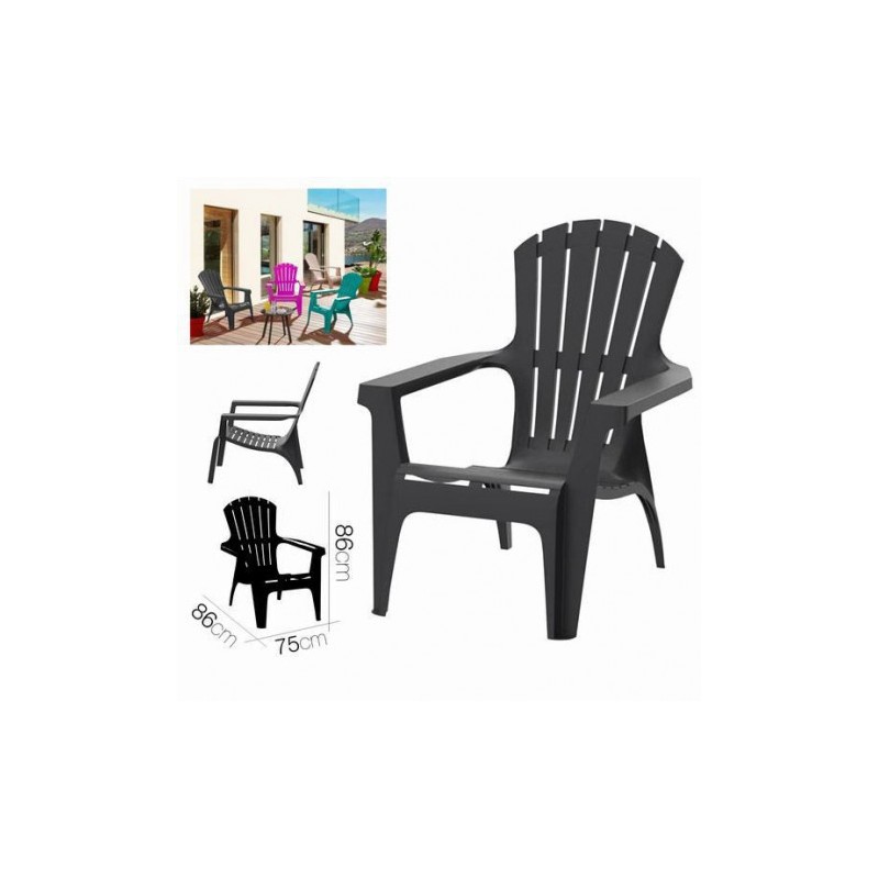 SILLA DE JARDIN PLASTICA DOLOMITI 75X86X86 ANTRACITA