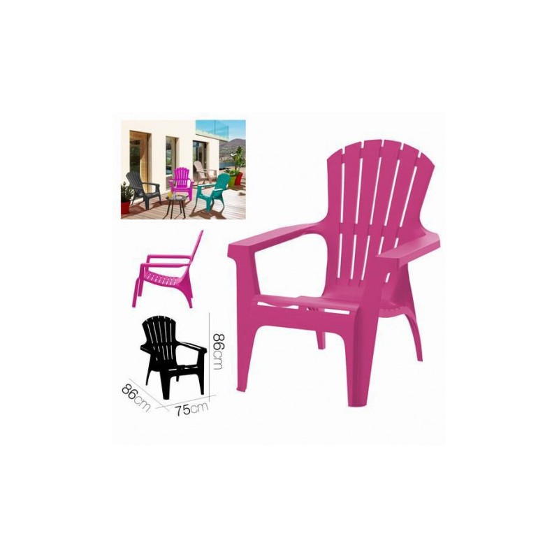 SILLA DE JARDIN PLASTICA DOLOMITI 75X86X86 ROSA