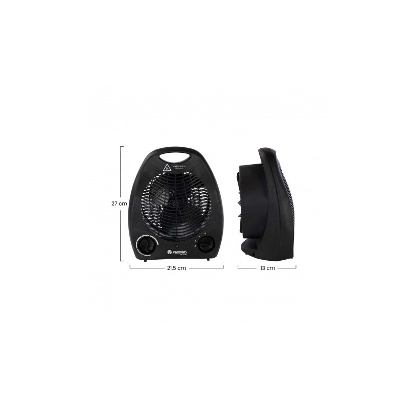 CALEFACTOR VERTICAL NEGRO 2000W RAYDAN
